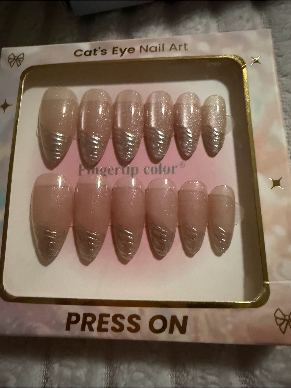 Nail Art Press-On Nails — Shimmery Nude Pink